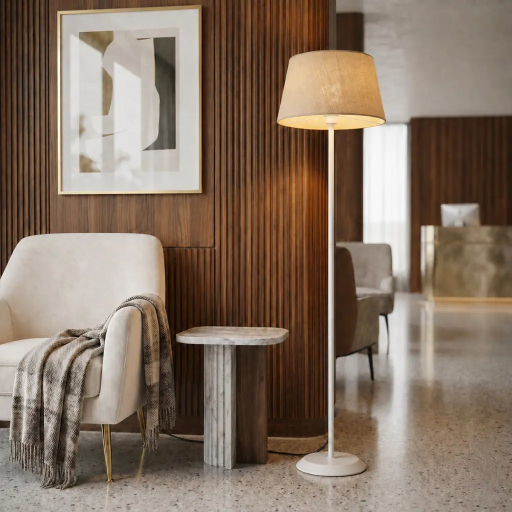 Jaxon Floor Lamp White & Wheat