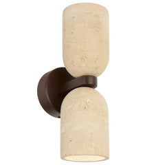 Kario 2LT Travertine Wall Light