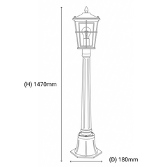 Eden Single Exterior Post Light Black