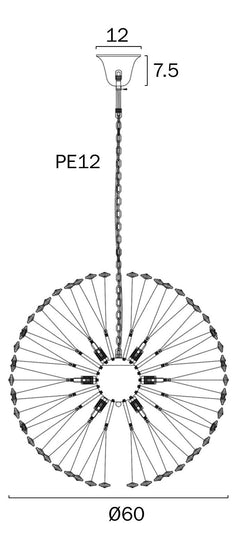 Lerida 12LT Round Chrome Pendant