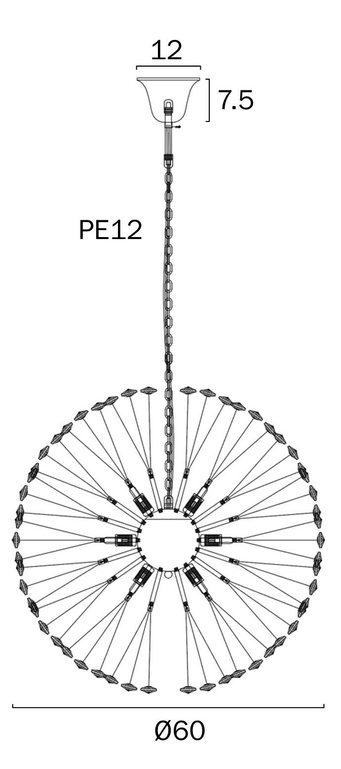 Lerida 12LT Round Chrome Pendant