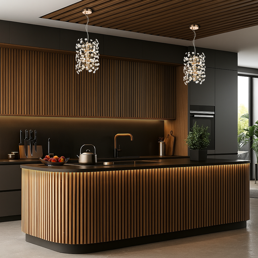 Lerida 6LT Vertical Gold Pendant