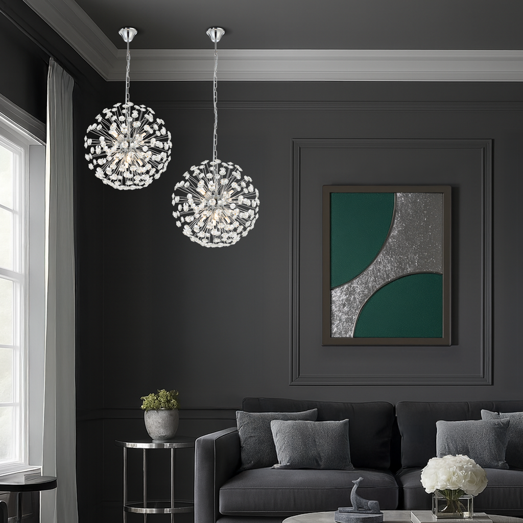 Lerida 8LT Round Chrome Pendant
