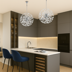 Lerida 9LT Round Chrome Pendant
