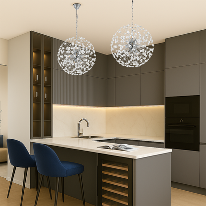 Lerida 9LT Round Chrome Pendant