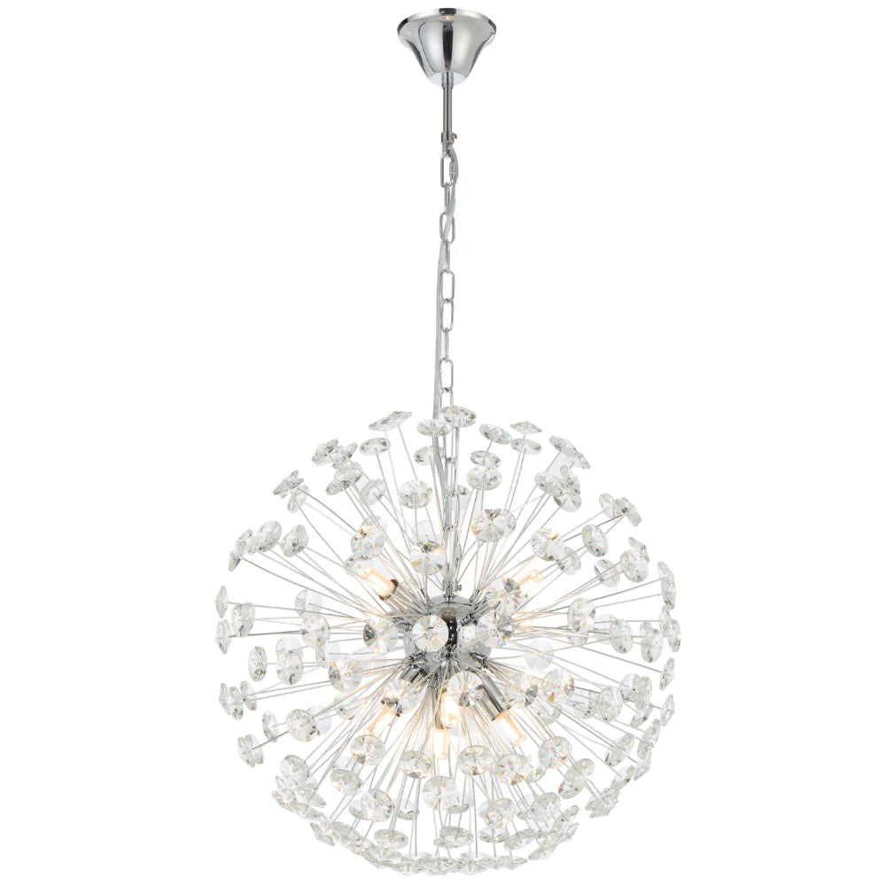 Lerida 8LT Round Chrome Pendant