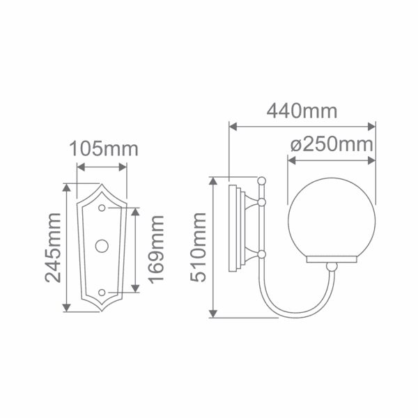 Lisbon Sphere Exterior Wall Light