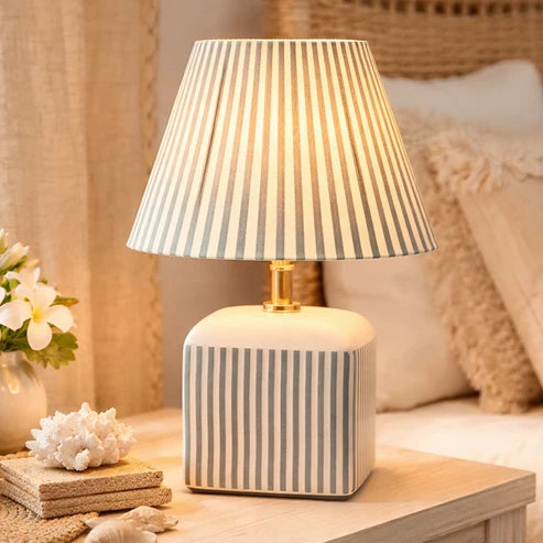Amaris Striped Ceramic Table Lamp