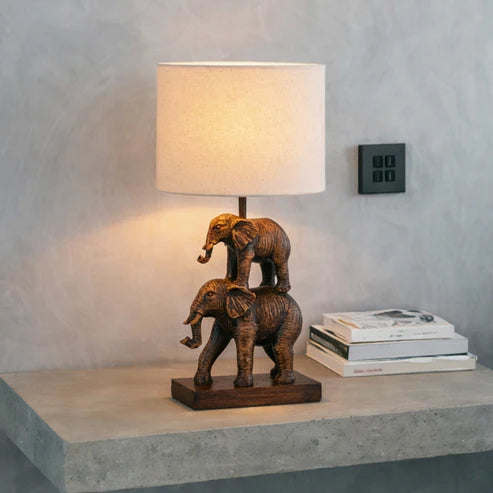 Mother & Calf Elephant LED Table Lamp