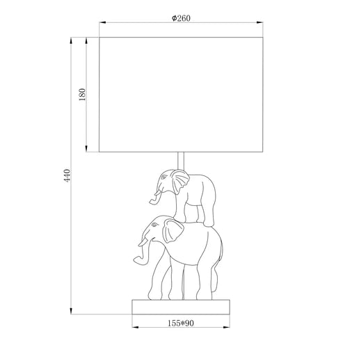 Mother & Calf Elephant LED Table Lamp
