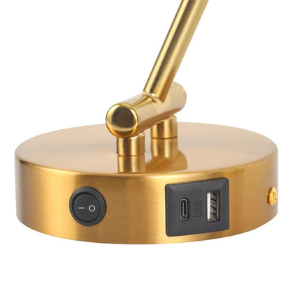 Beatrice Swingarm Wall Light with Charging Ports