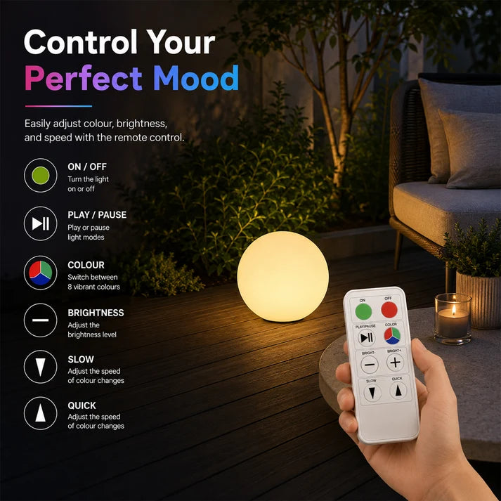 LED Mood Light Ball 30CM Solar+DC Power