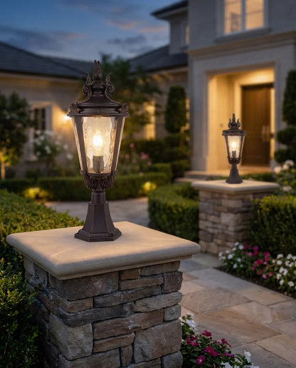 Albany Outdoor Pillar Mount Antique Bronze