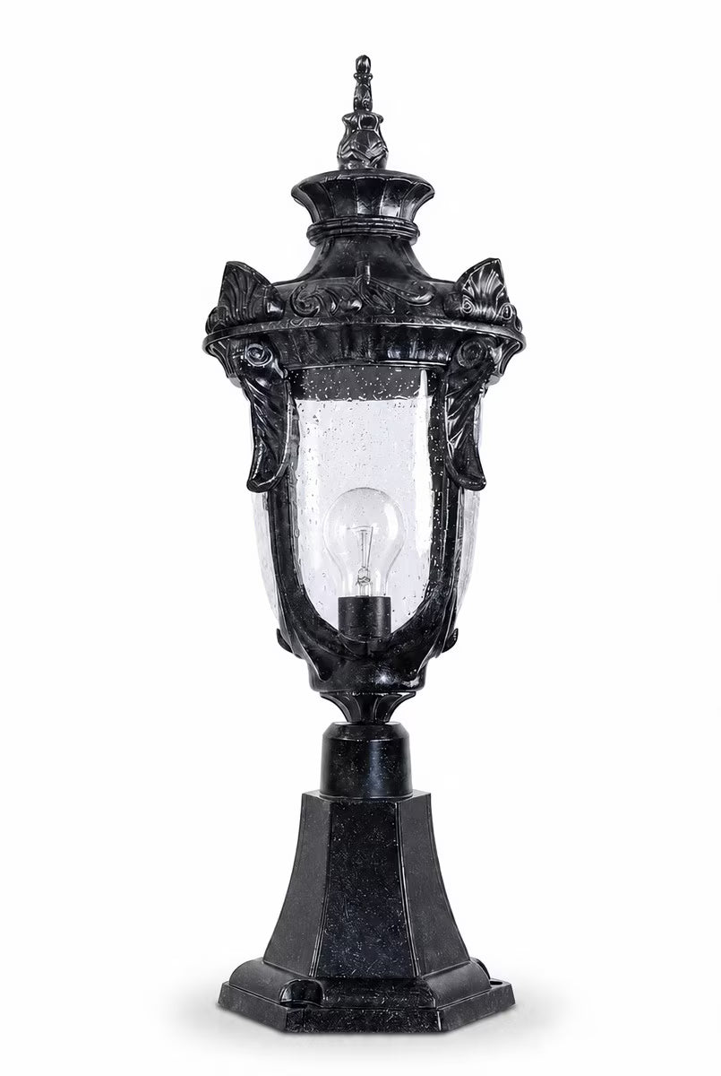 Wellington Outdoor Pillar Mount Antique Black