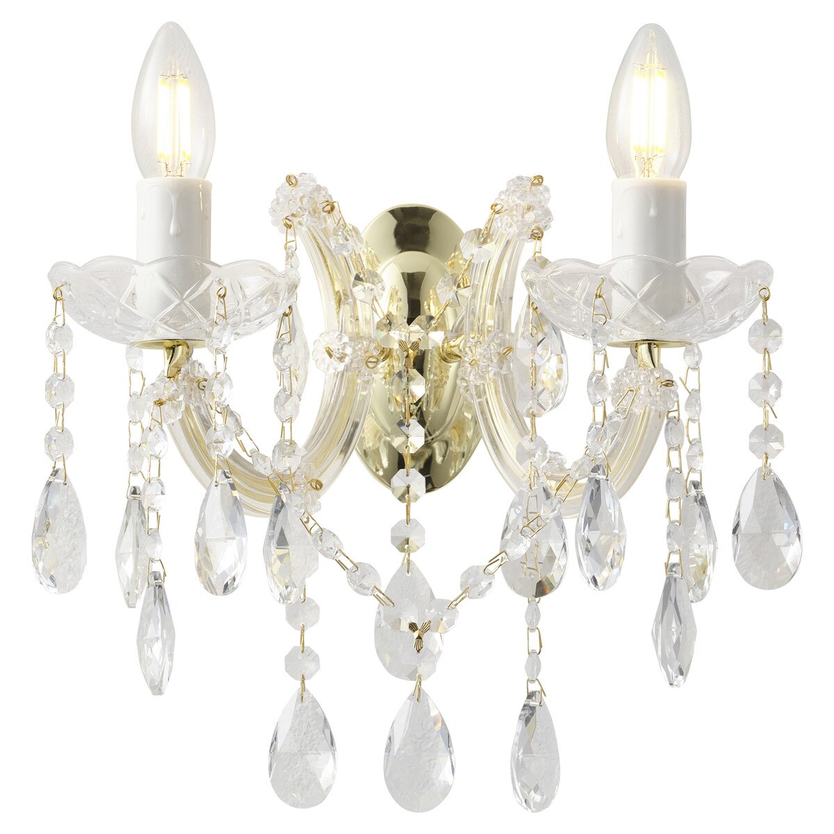 Zurich 2LT Crystal Wall Light