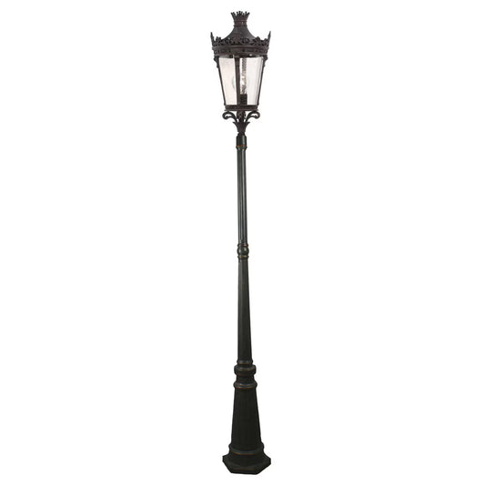 Crown Large Standard Outdoor Garden Post Light Antique Bronze