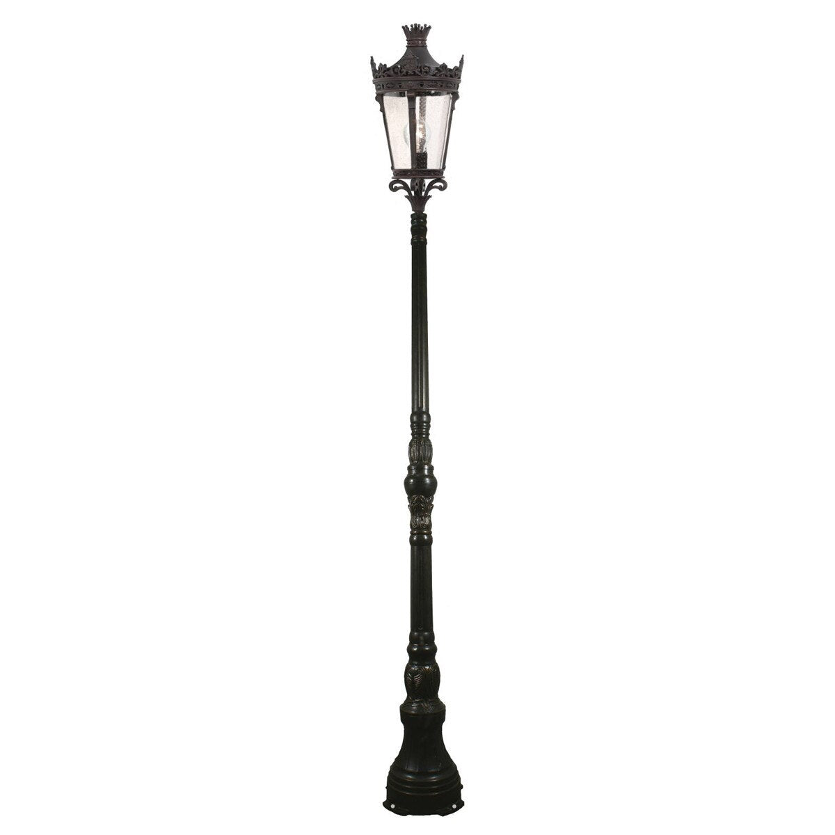 Crown Large Domain Outdoor Garden Post Light Antique Bronze