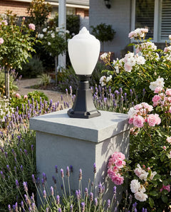 Newry Large Outdoor Pillar Mount Matte Black