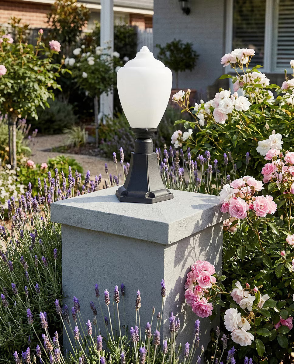 Newry Large Outdoor Pillar Mount Matte Black