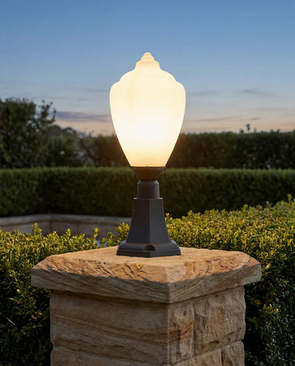 Newry Large Outdoor Pillar Mount Matte Black