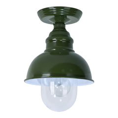 Parkway Small Outdoor Ceiling Light in Olive Green