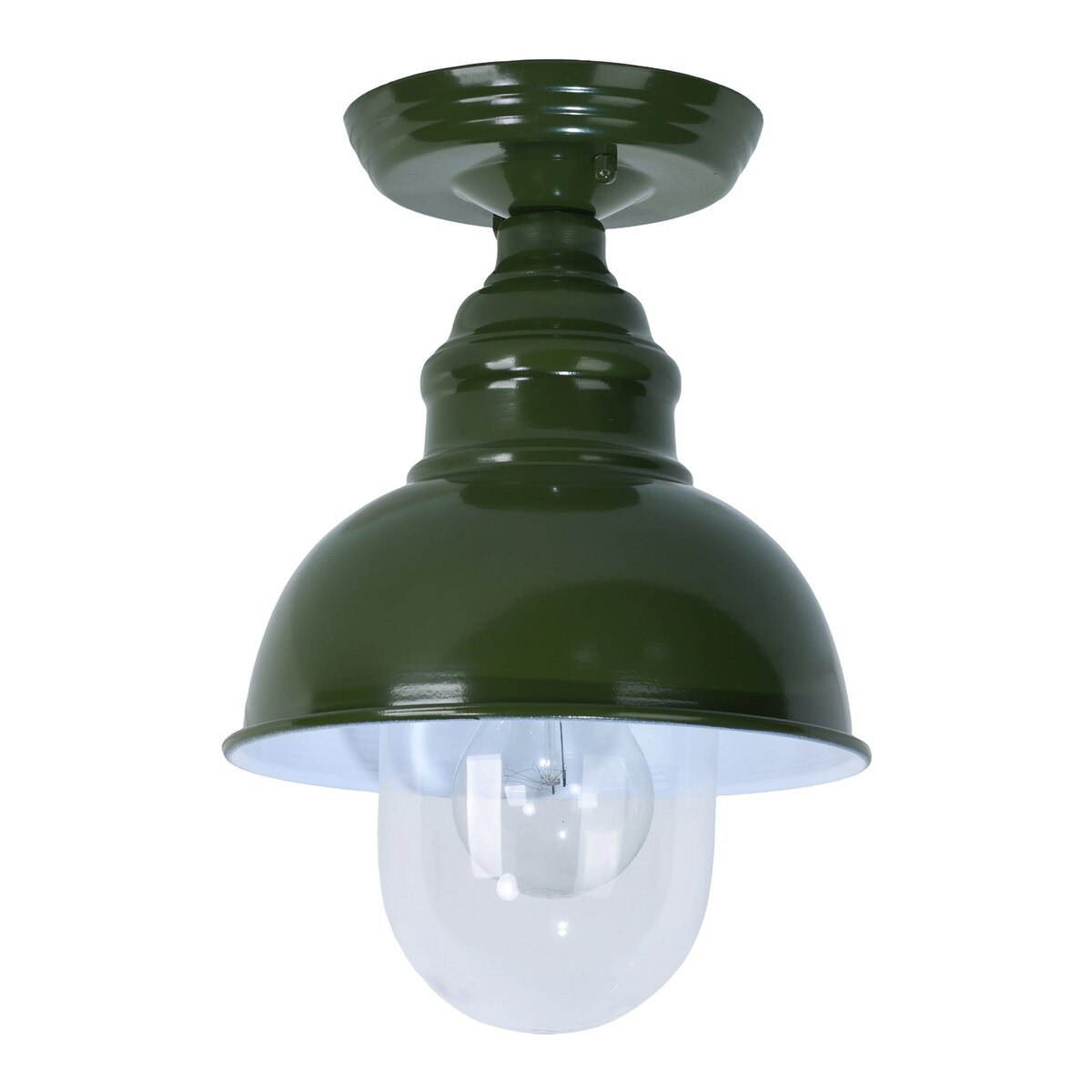 Parkway Small Outdoor Ceiling Light in Olive Green