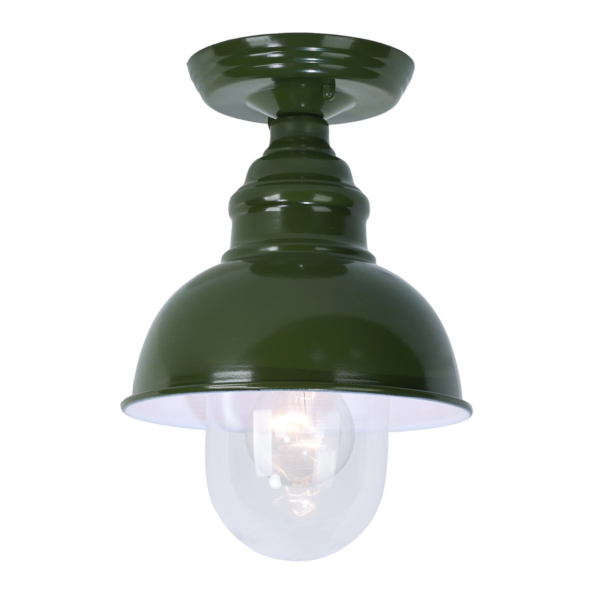 Parkway Small Outdoor Ceiling Light in Olive Green