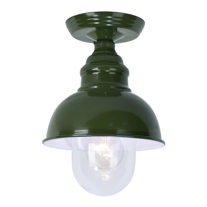 Parkway Small Outdoor Ceiling Light in Olive Green