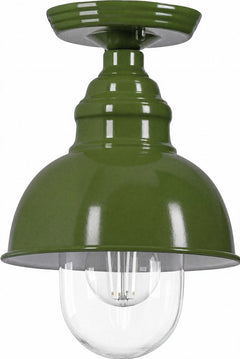 Parkway Small Outdoor Ceiling Light in Olive Green