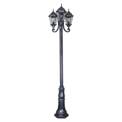 Junction 3 Head Outdoor Garden Post Light Antique Black