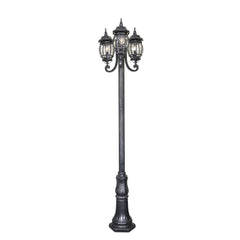 Flinders 3 Head Outdoor Garden Post Light Antique Black