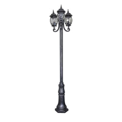Flinders 3 Head Outdoor Garden Post Light Antique Black