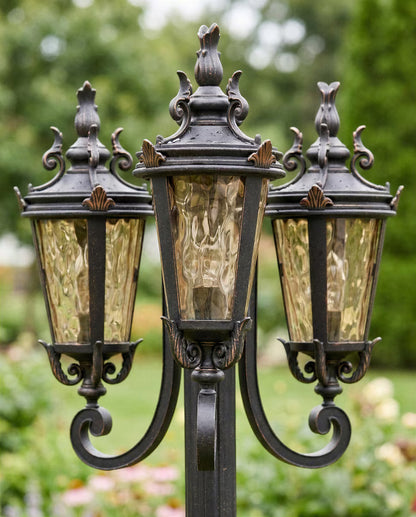Albany 3 Head Outdoor Garden Post Light Antique Bronze