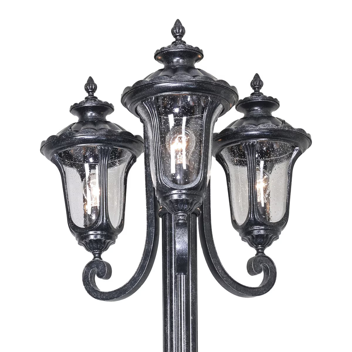 Waterford 3 Head Outdoor Garden Post Light Antique Black