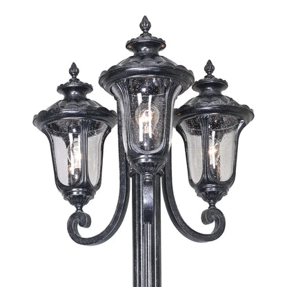 Waterford 3 Head Outdoor Garden Post Light Antique Black