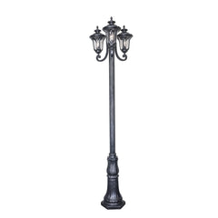 Waterford 3 Head Outdoor Garden Post Light Antique Black