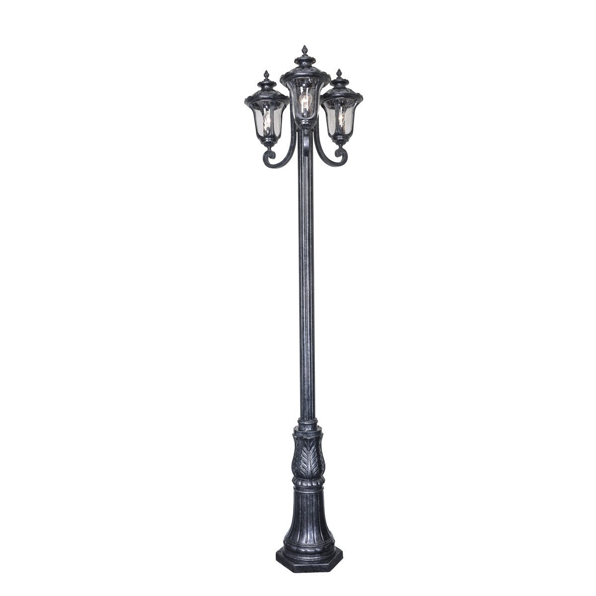 Waterford 3 Head Outdoor Garden Post Light Antique Black