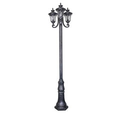 Waterford 3 Head Outdoor Garden Post Light Antique Black