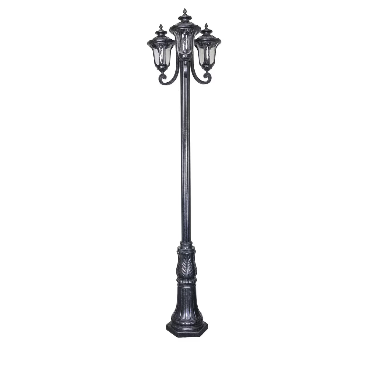 Waterford 3 Head Outdoor Garden Post Light Antique Black