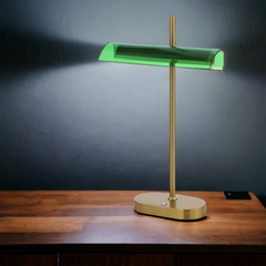 Lyman LED Table Lamp Antique Gold & Green
