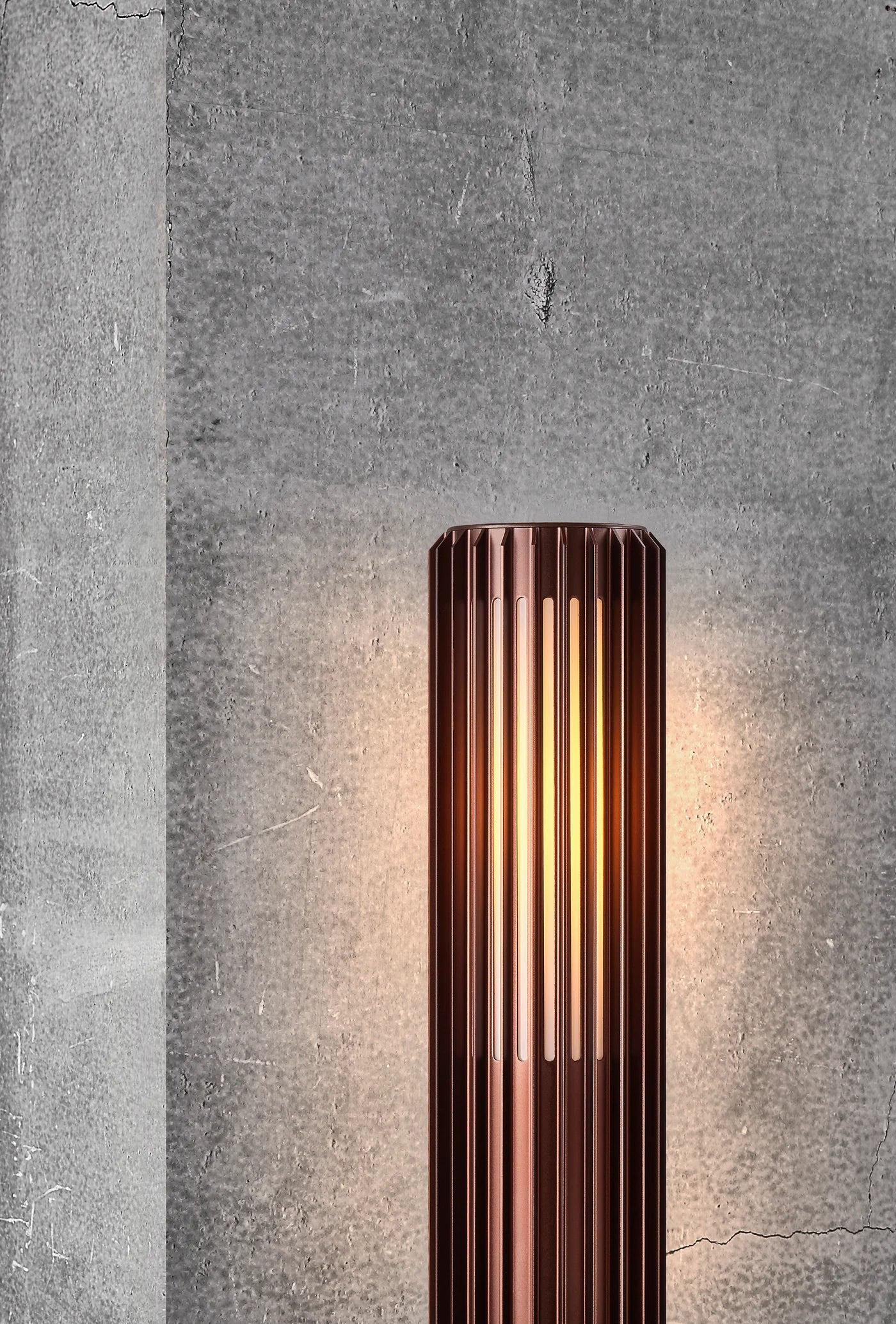 Aludra 45 Exterior Bollard Light Brown Metallic
