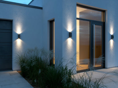 Nico Square 22 Exterior Wall Light Black