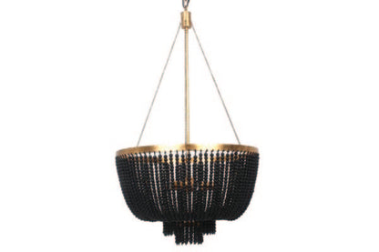 Maddisson 5LT Beaded Pendant Black and Gold