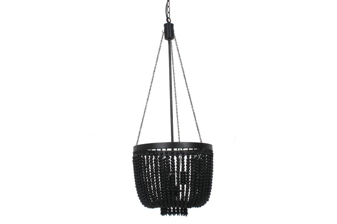 Maddisson 3LT Beaded Pendant Black
