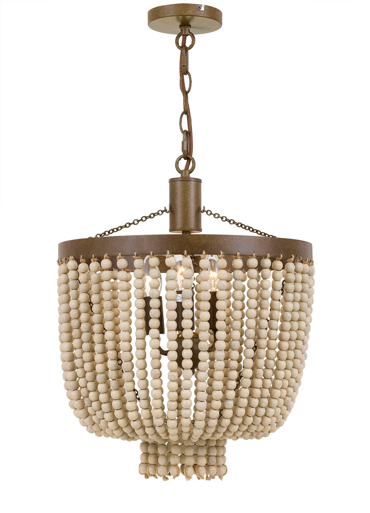 Maddisson 3LT Beaded Pendant Natural