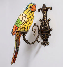 Yellow Macaw Tiffany Wall Light