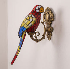 Red Macaw Tiffany Wall Light