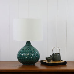 Ridley Ceramic Table Lamp Teal