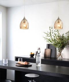 Ordito Pendant Chrome with Champagne Glass