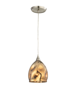 Ordito Pendant Chrome with Gold Plated Glass